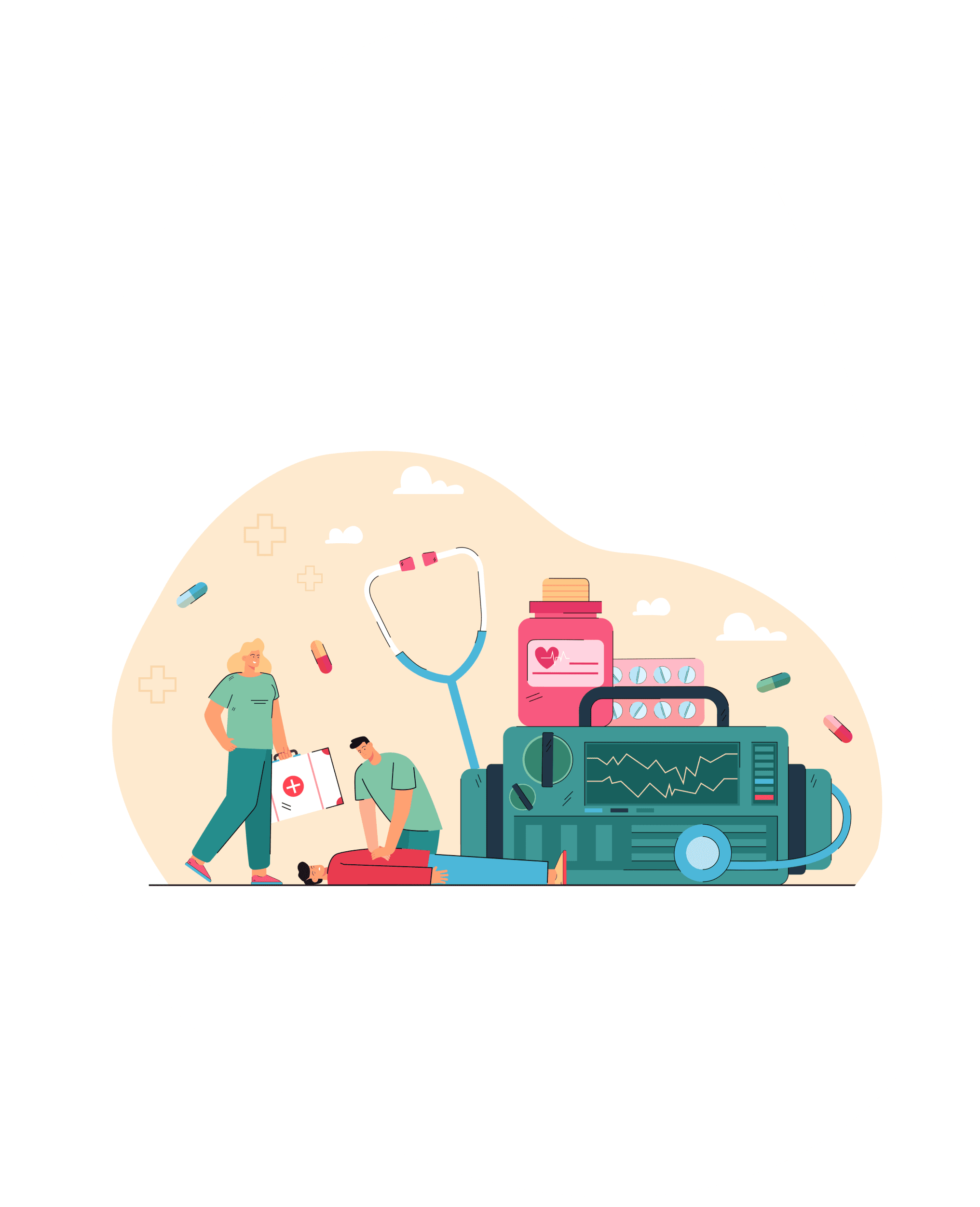Art of performing first aid.