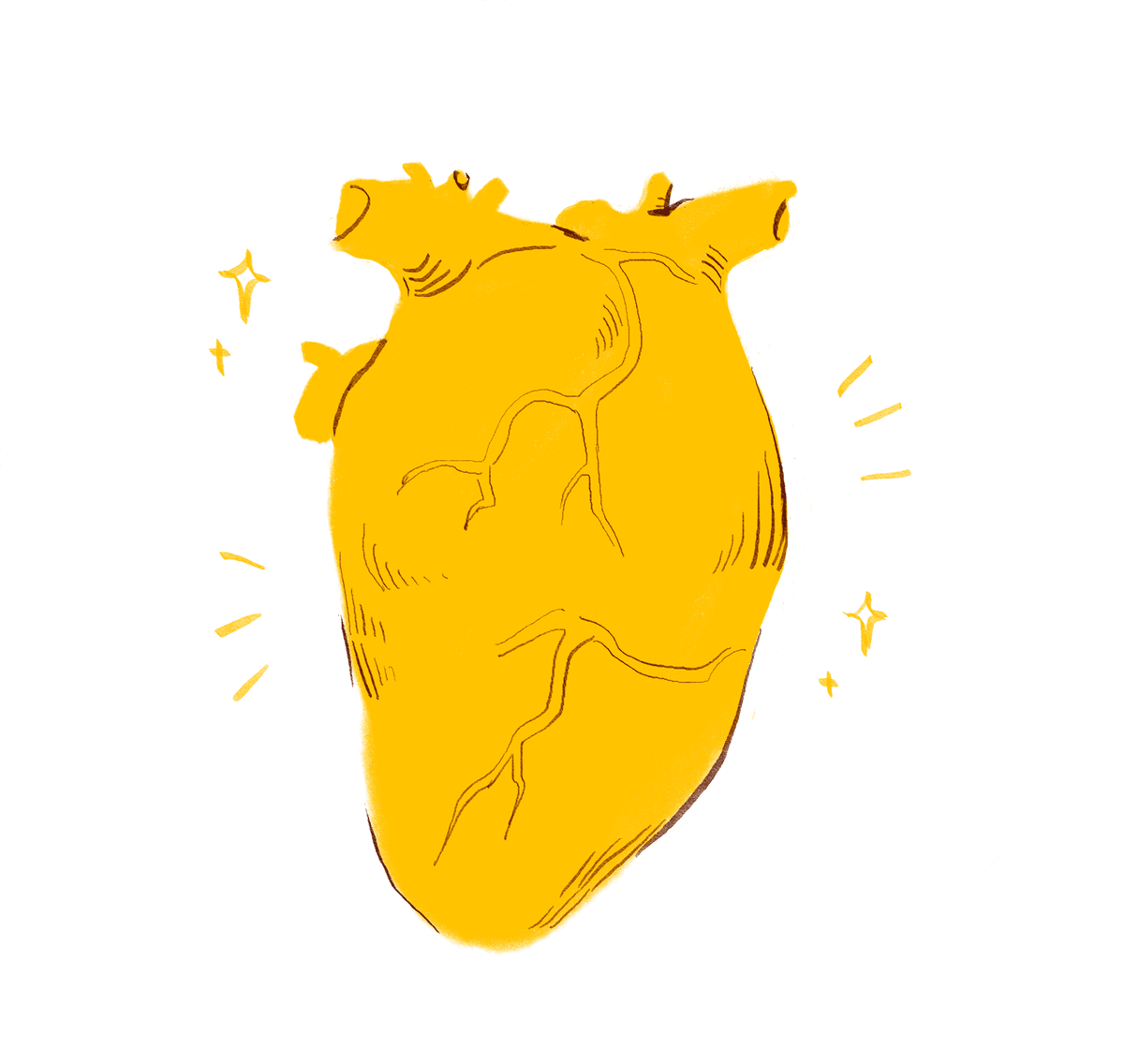 Drawing of strong heart